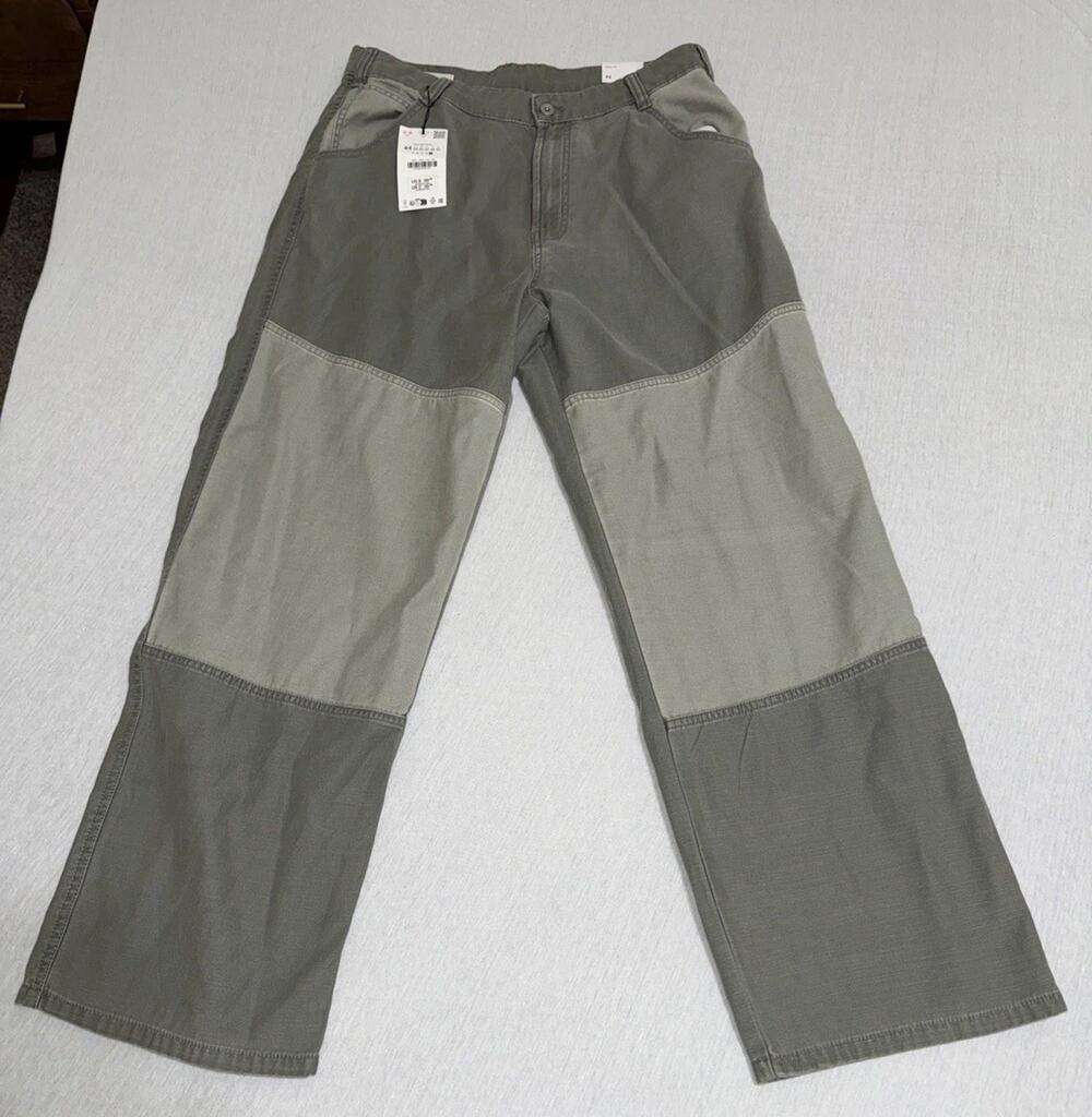 Grey Straight Fit Zara Baggy Carpenter Loop Jeans Size 34x30 New With tags